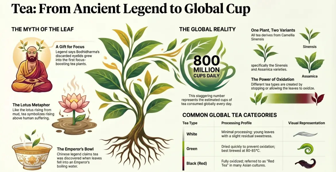 What is the Indian Legend Regarding The Discovery of Tea