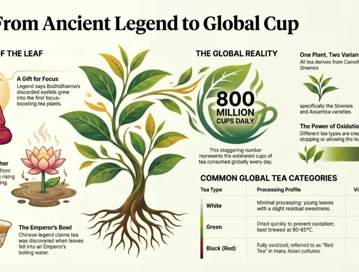 What is the Indian Legend Regarding The Discovery of Tea