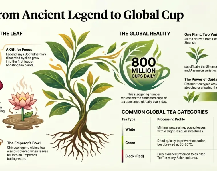 What is the Indian Legend Regarding The Discovery of Tea