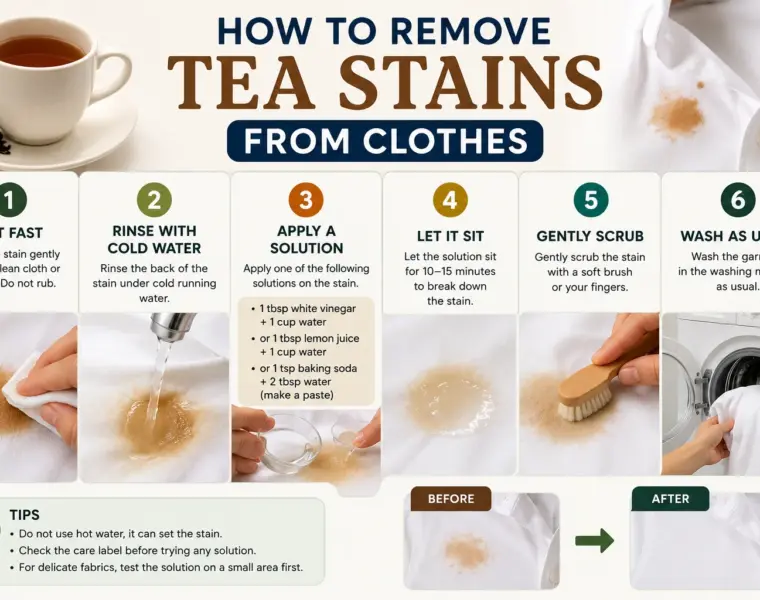 How To Remove Fresh Tea Stains From Clothes