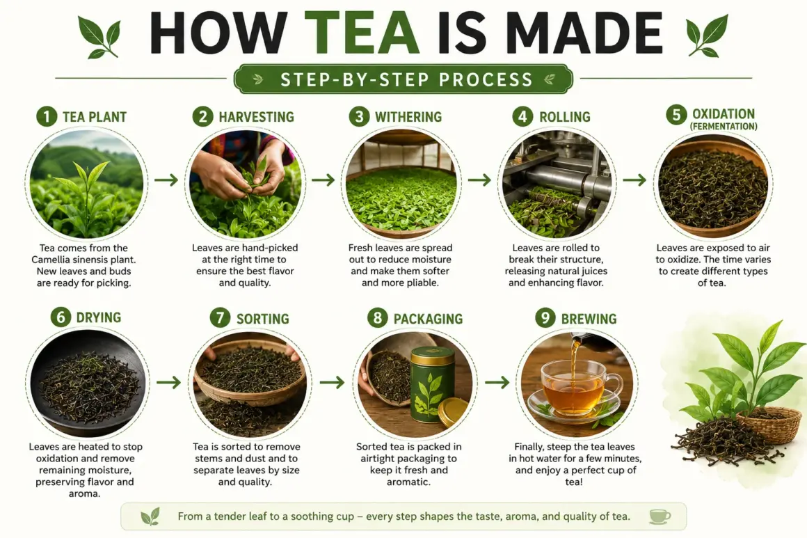 how tea is made step by step proces