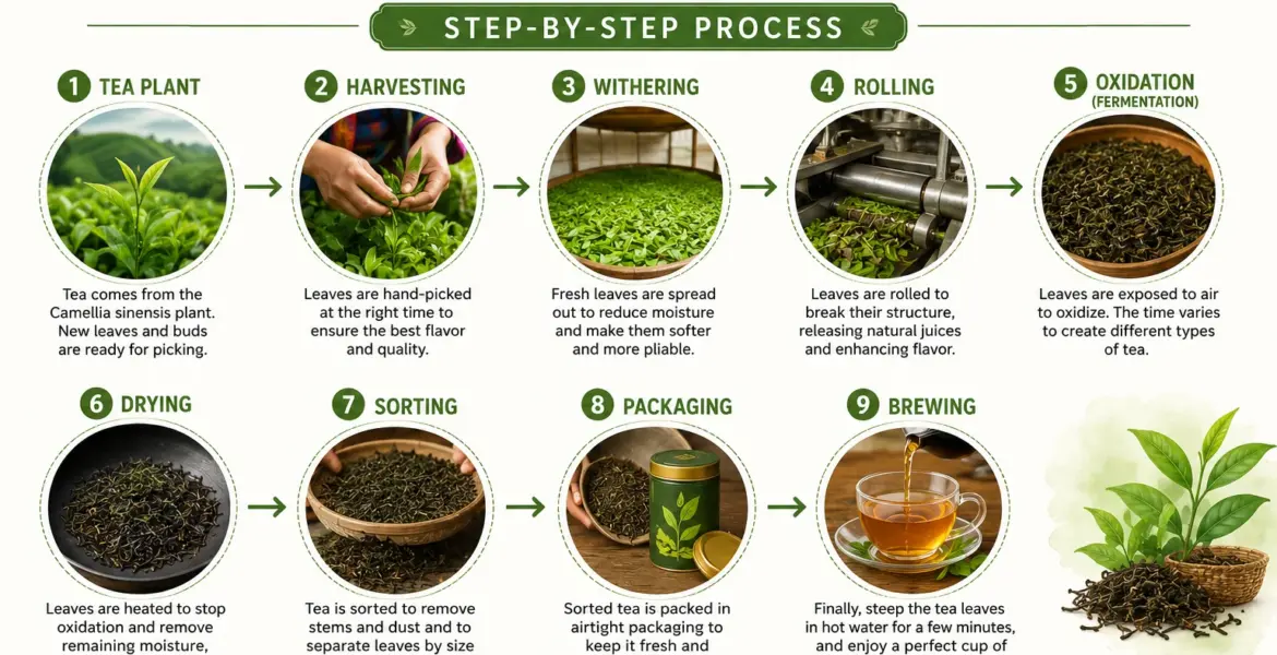 how tea is made step by step proces