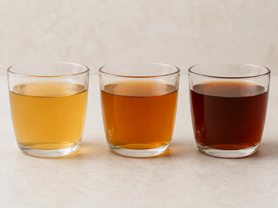 Black tea brewed for 2, 3, and 5 minutes